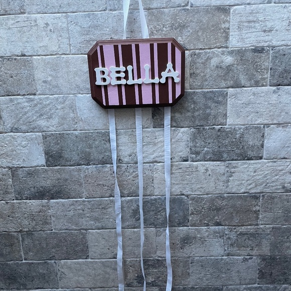 ❤️ HAND PAINTED STRIPED HAIR BOW HOLDER BELLA - Picture 1 of 3